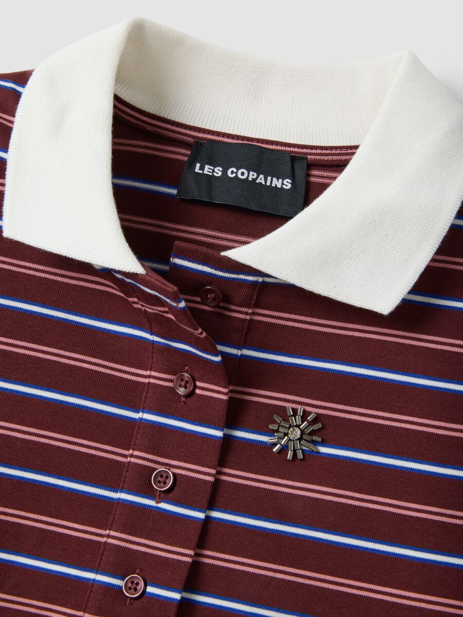 Polo multicolor in puro cotone a righe con colletto over fit_5