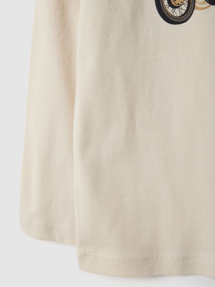 Beige pure cotton regular fit t-shirt with print_3