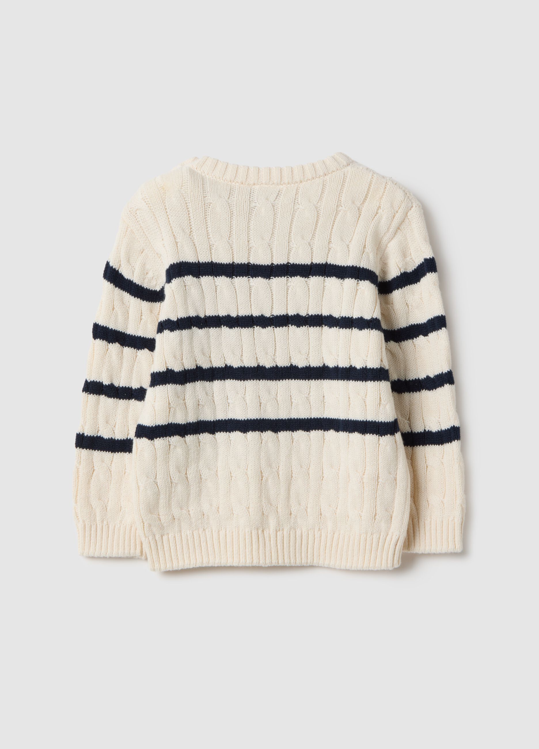Striped multicolour pure cotton jumper, regular fit for baby