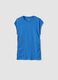 Blue pure cotton tank top with side ruching, regular fit_4