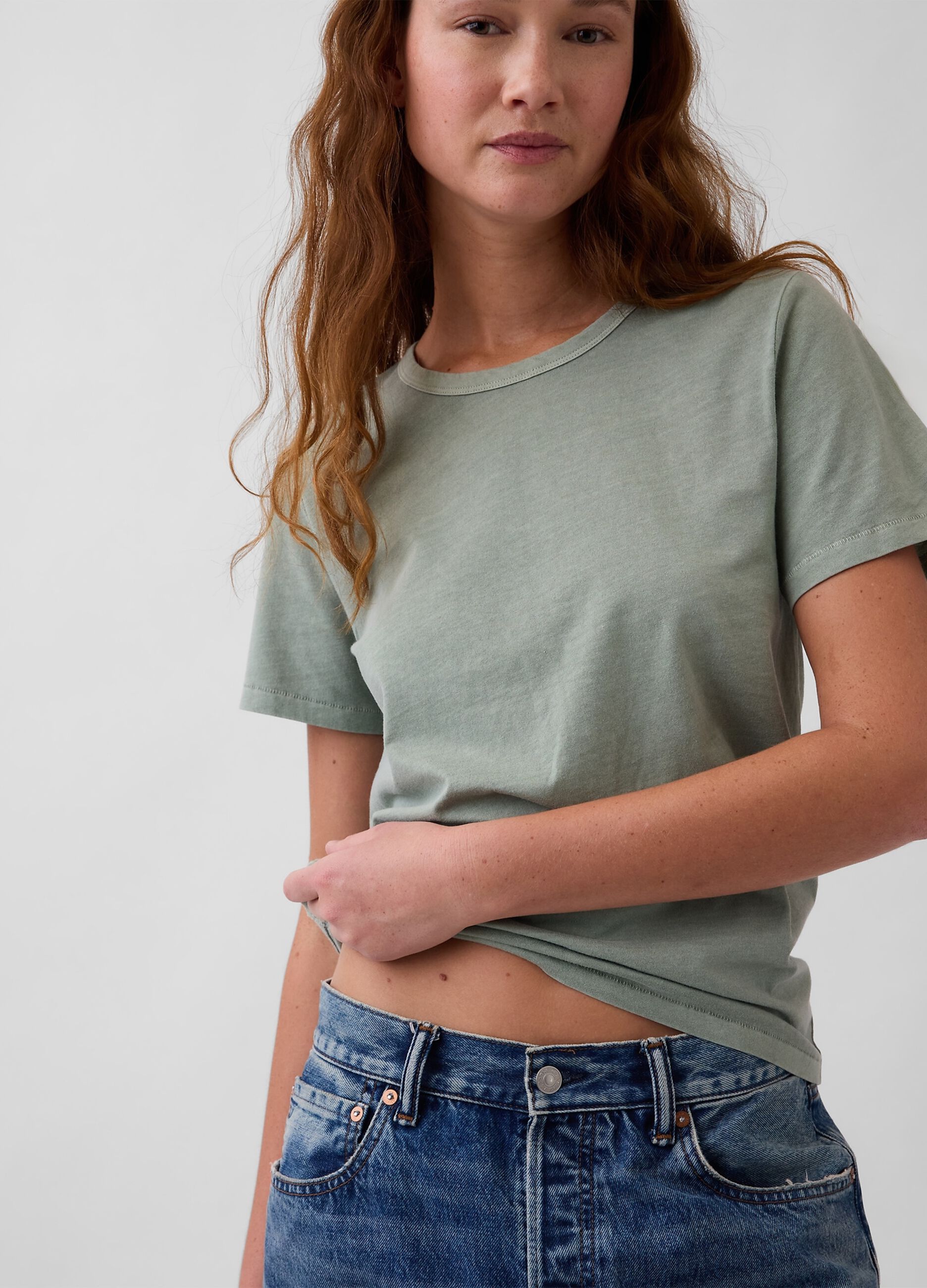 Crew Neck Pure Cotton T-shirt Regular Fit
