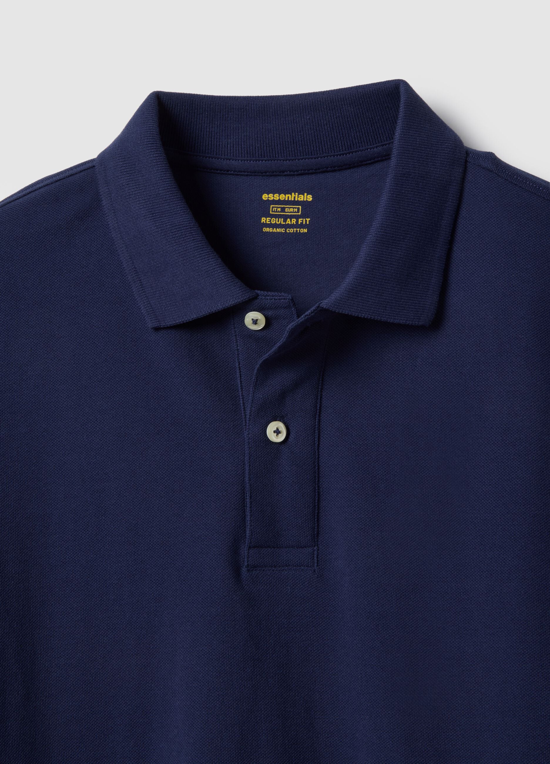 Blue pure cotton polo shirt regular fit