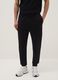 Black Cotton Blend Regular Fit Jogger Trousers_1