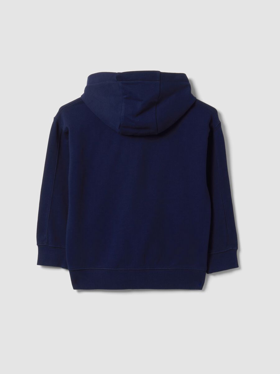 Blue pure cotton hoodie with regular fit for boys_5