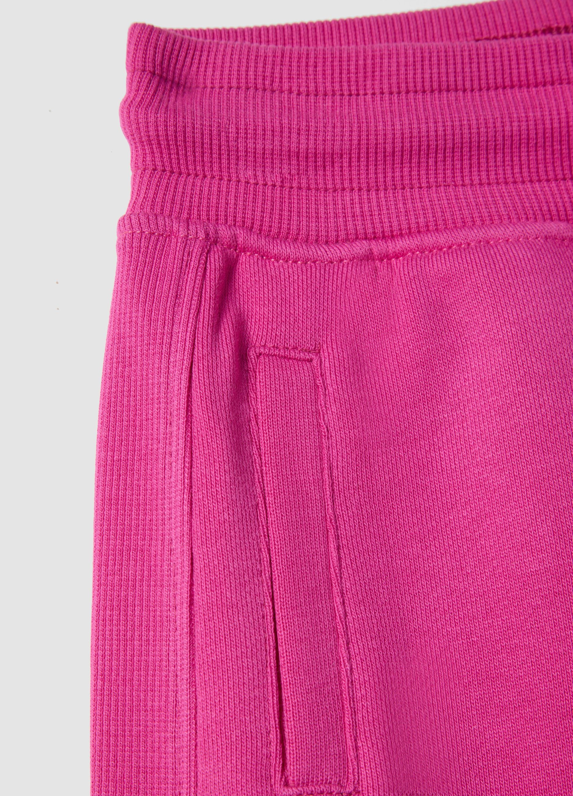 Girls&rsquo; pink 100% cotton shorts, regular fit