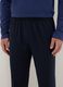 Blue crew neck long sleeve pyjama in pure cotton regular fit_3