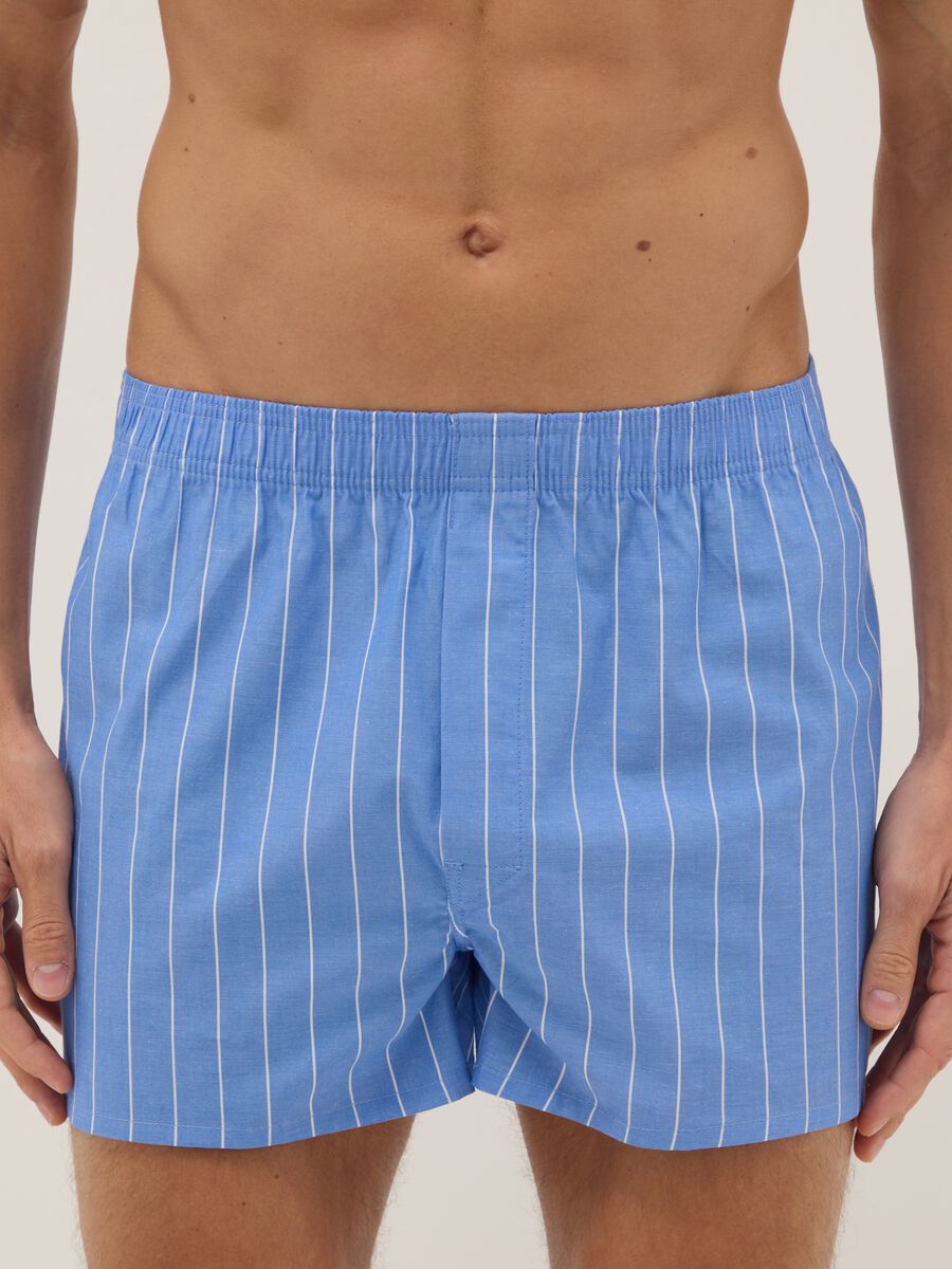 Bipack boxer in puro cotone organico a righe multicolor regular fit_1