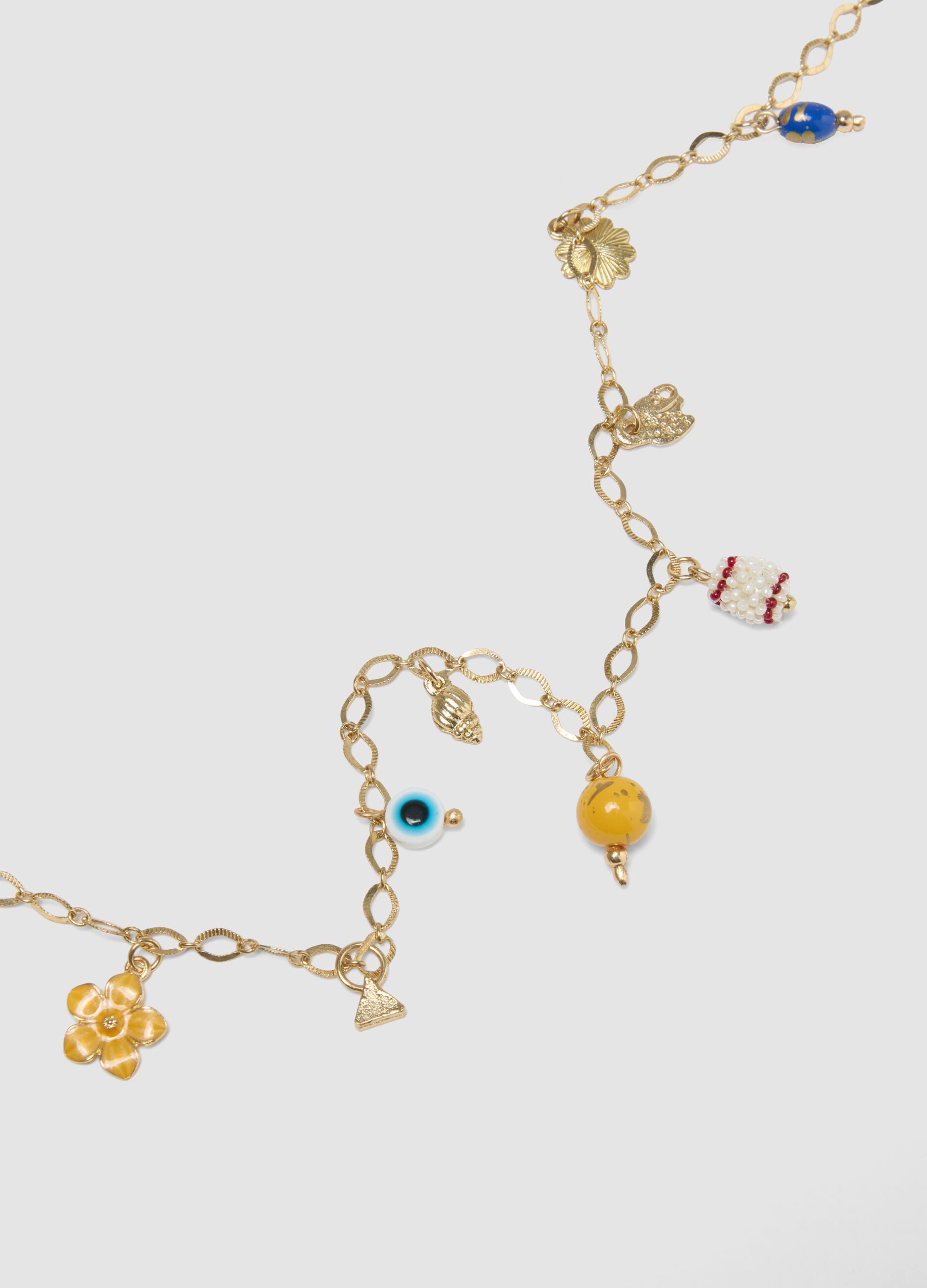 Multicoloured charm necklace