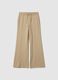 Beige Cotton Blend Regular Fit Jogger Trousers_4