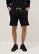 Bermuda neri in misto cotone con vita elasticizzata regular fit_1