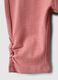 Slim fit pink cotton leggings for newborns with crumpled design_3