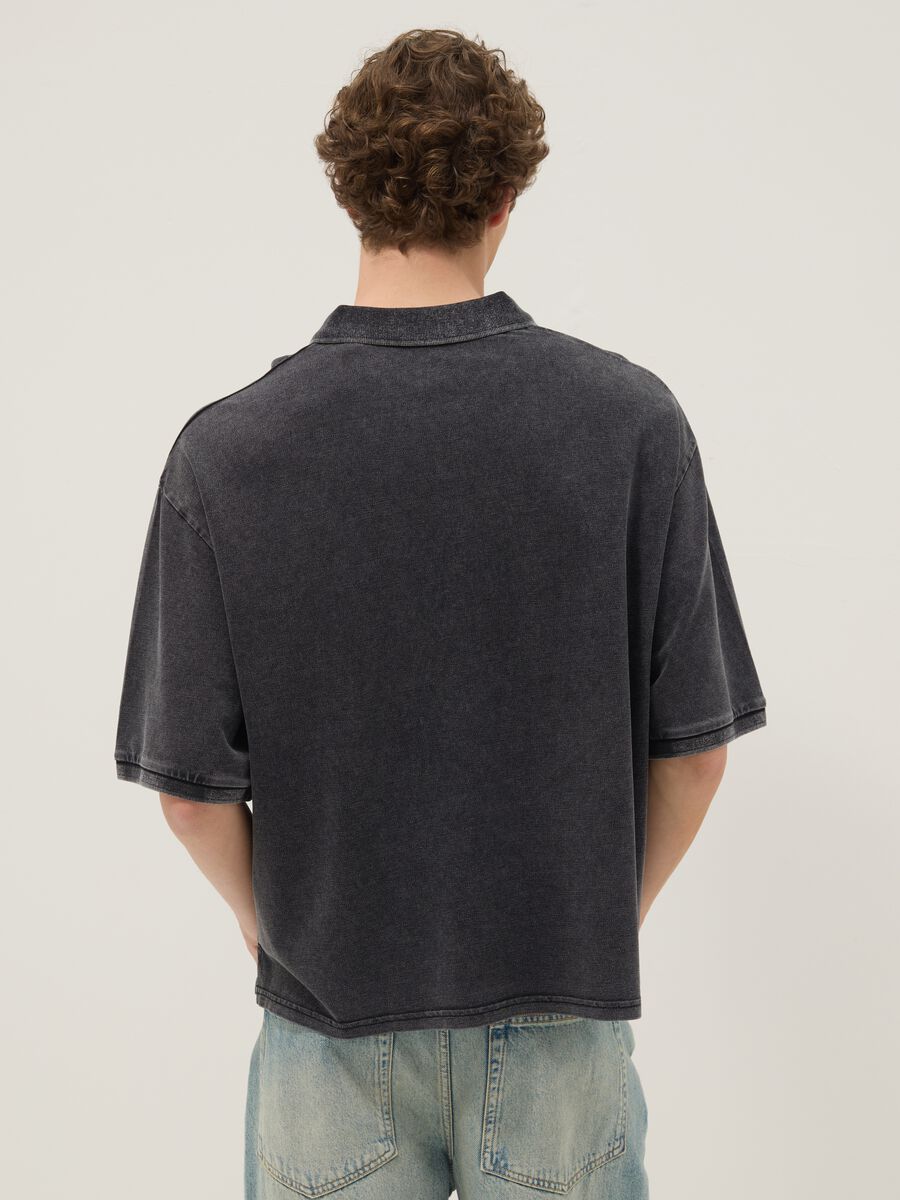 Black pure cotton regular fit short sleeve polo_3