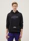 Black cotton-blend hoodie with NBA print_1