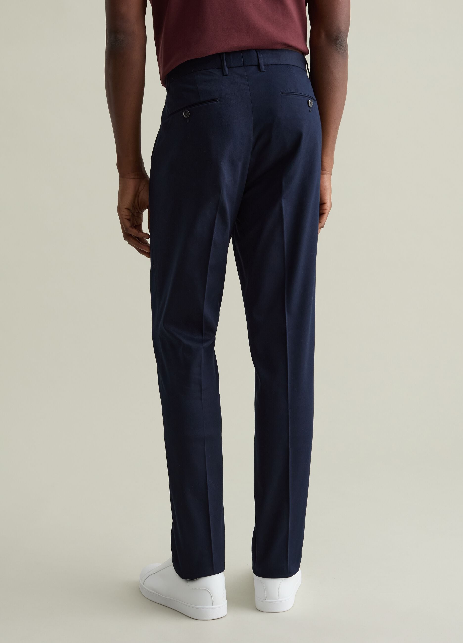 Contemporary chino trousers with darts