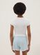 Girls&rsquo; white fitted stretch cotton T-shirt_1