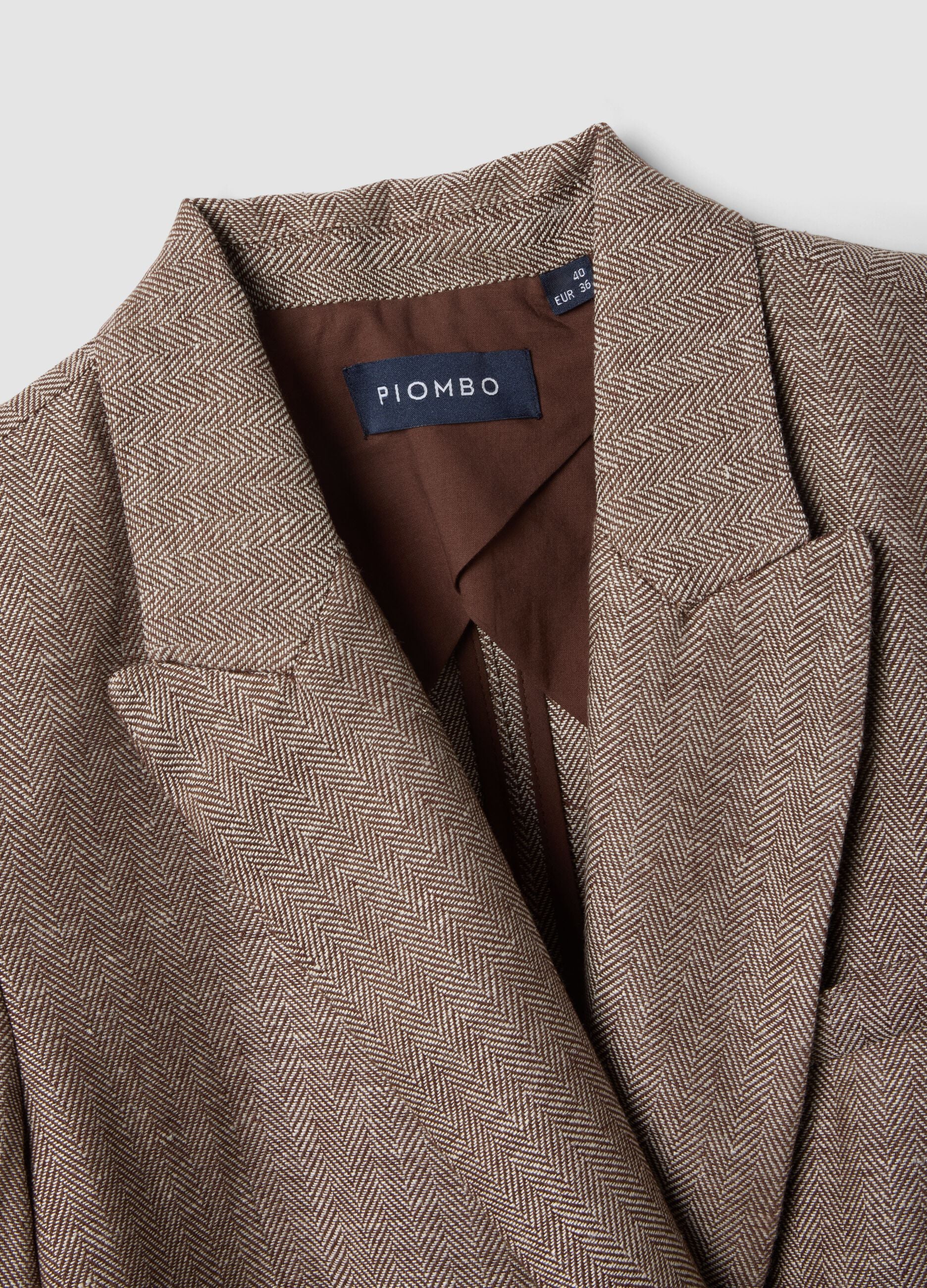 Multicolour viscose and linen mix regular fit blazer