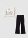 Multicolour cotton blend sweatshirt and trousers set for girls with regular fit_0