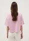 Pink pure cotton T-shirt with yellow stripes, boxy fit_3