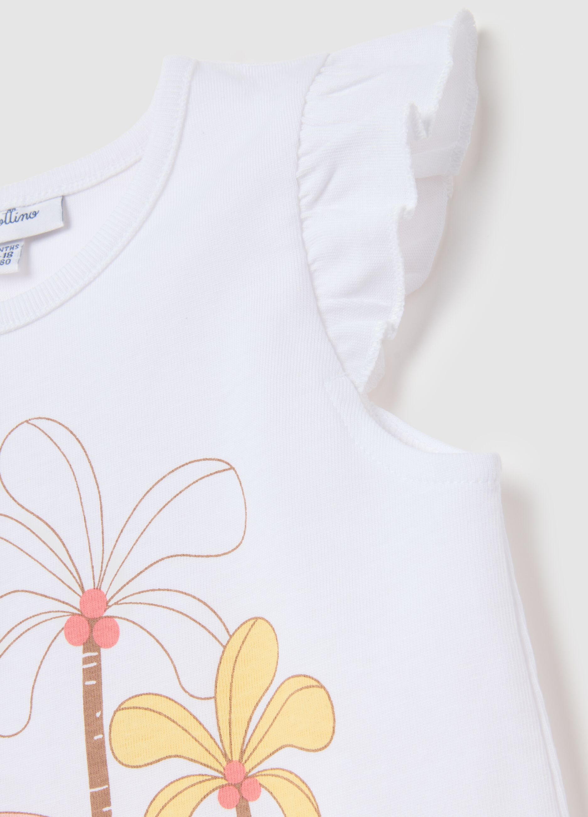 Girls&rsquo; white summer outfit in 100% cotton with regular fit