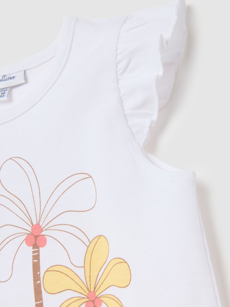 Girls&rsquo; white summer outfit in 100% cotton with regular fit_2