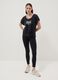 Black pure cotton regular fit T-shirt with knot detail_1