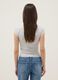 Grey regular fit cotton blend T-shirt with lace detail_3