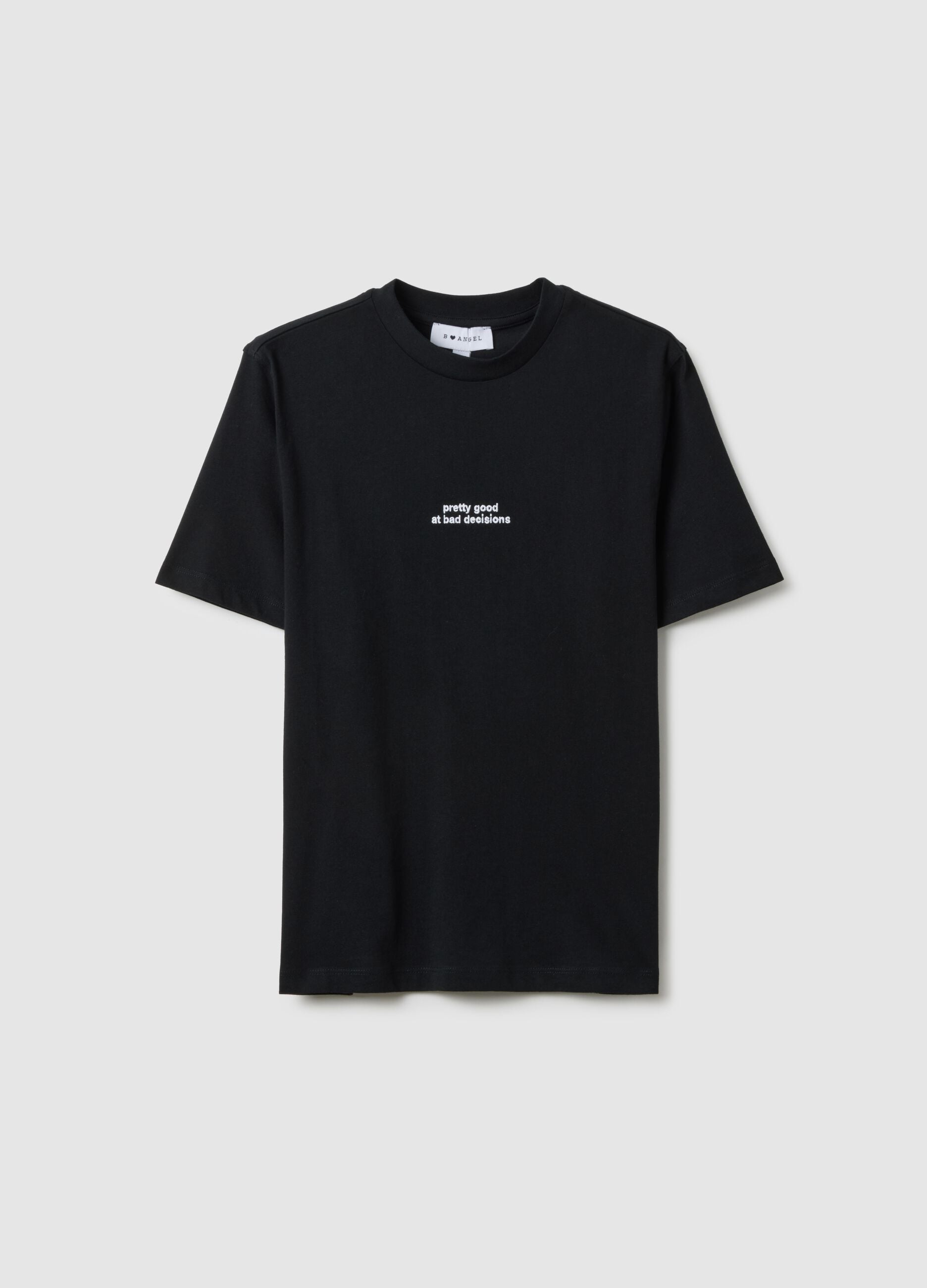 Black pure cotton regular fit t-shirt with print
