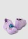 Purple Stitch print baby girl slippers_1