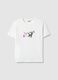 White pure cotton regular fit T-shirt with print_4