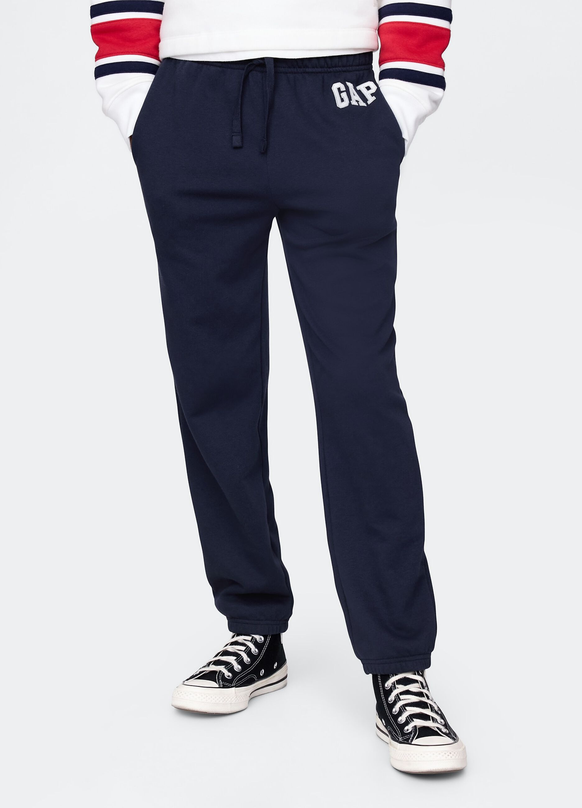 GAP Kids navy blue cotton-blend trousers