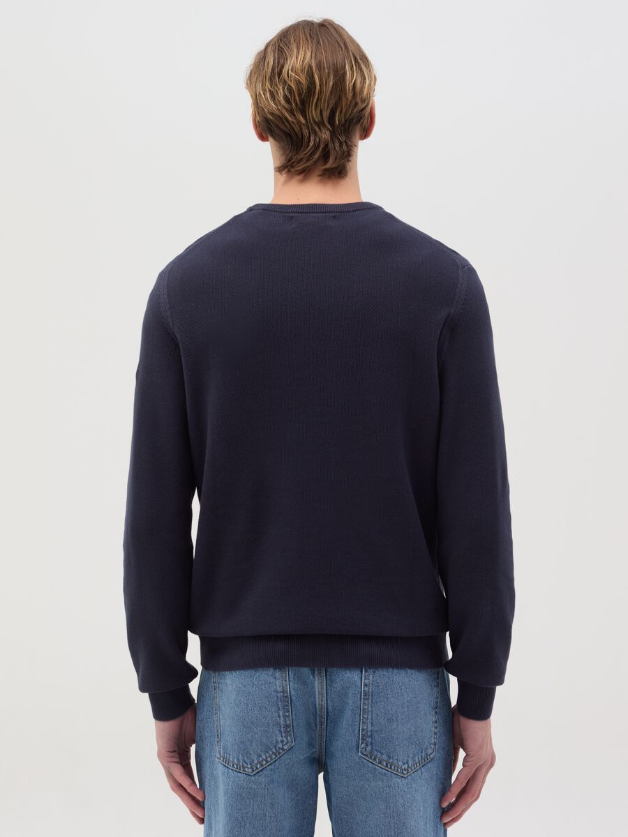 Cotton pullover with micro weave_3