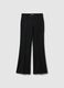 Black flare fit stretch fabric trousers_4