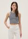 Girls' fitted multicolour striped stretch cotton vest_1