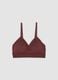 Brown stretch microfibre bralette bra with removable padding_4