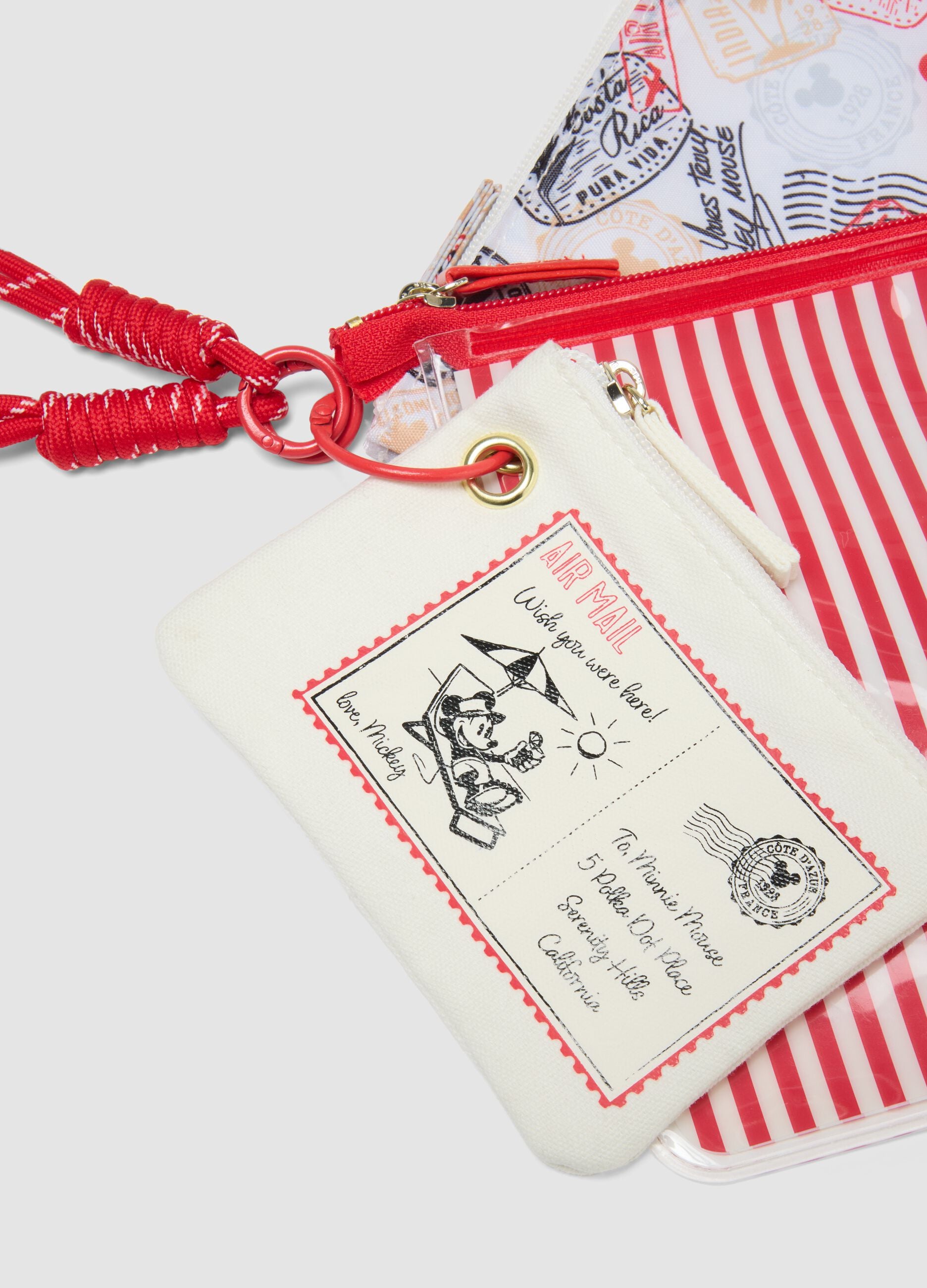 Set of three multicolour zip pouches