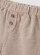Beige organic cotton baby trousers with elasticated waist_2