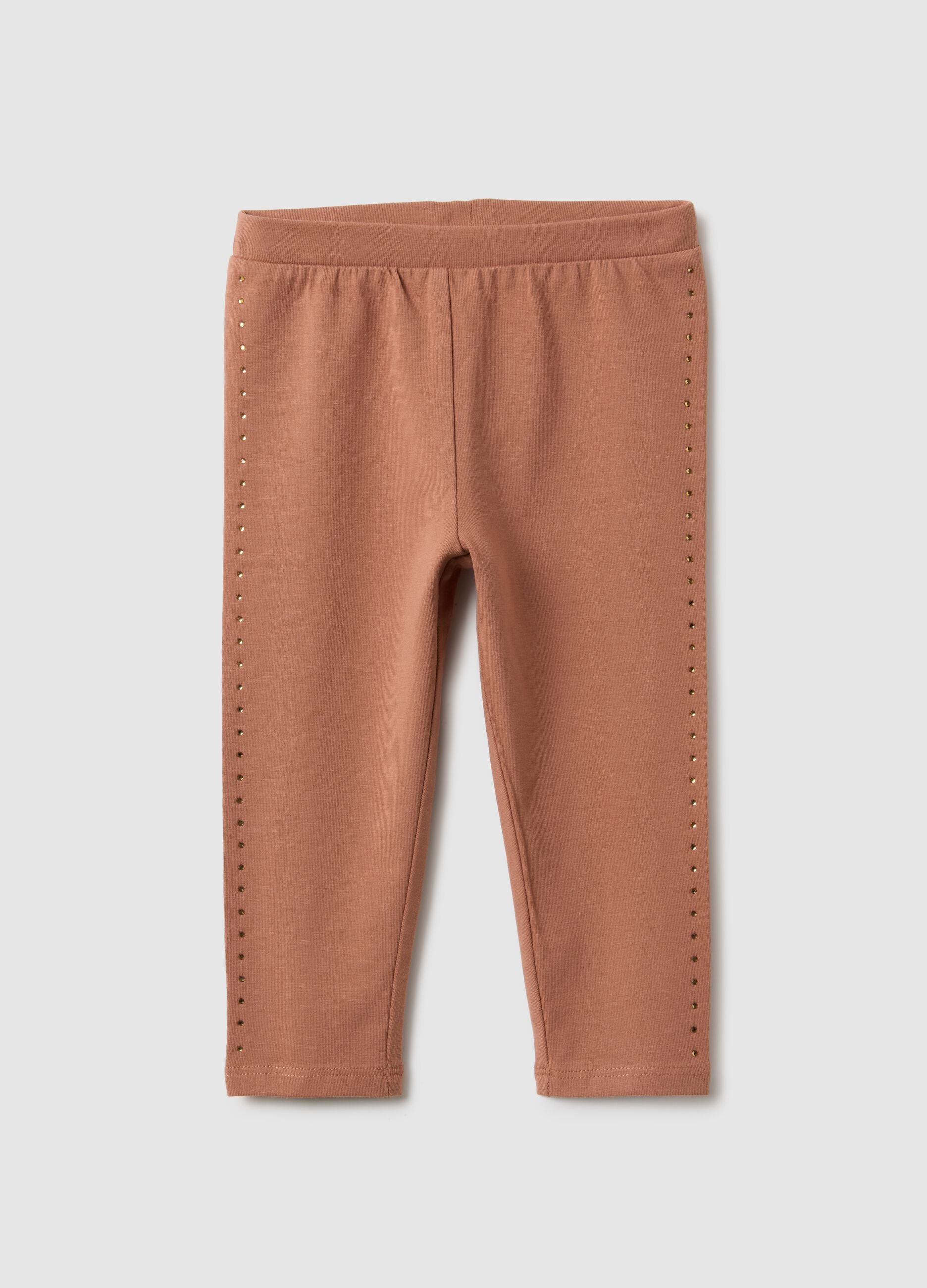 Orange Slim Fit Baby Cotton Leggings