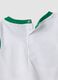 White and green pure cotton set with top and shorts for baby boy, regular fit_2