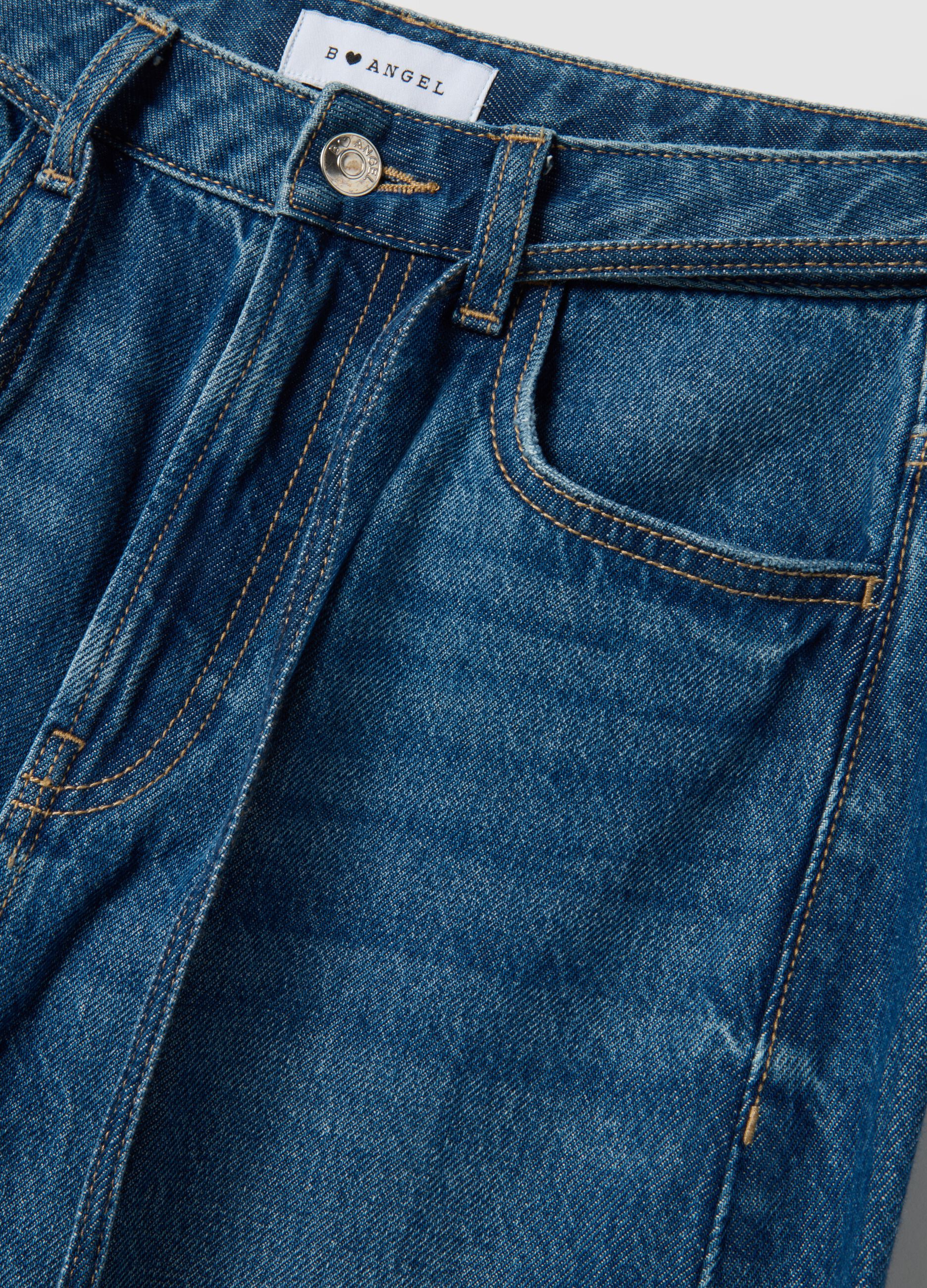 Wide Leg Pure Cotton Blue Jeans