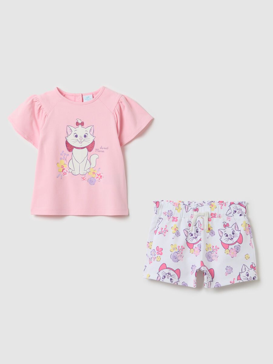 Girls&rsquo; pink regular-fit jogging outfit in cotton_0