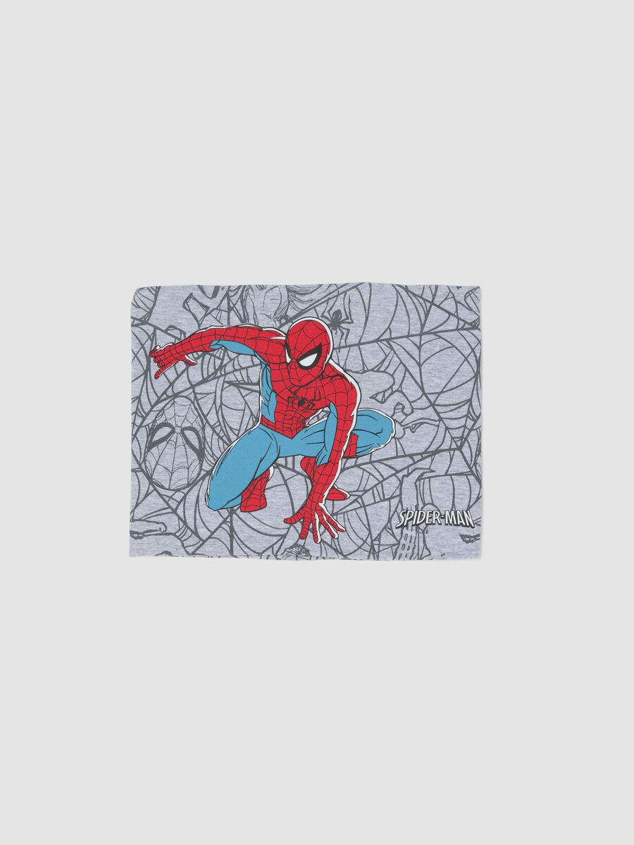 Grey stretch cotton scarf with Spider-Man print for boys_0