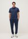 Blue short sleeve cotton blend polo shirt regular fit_0