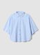 Sky blue openwork pure cotton shirt, regular fit_4