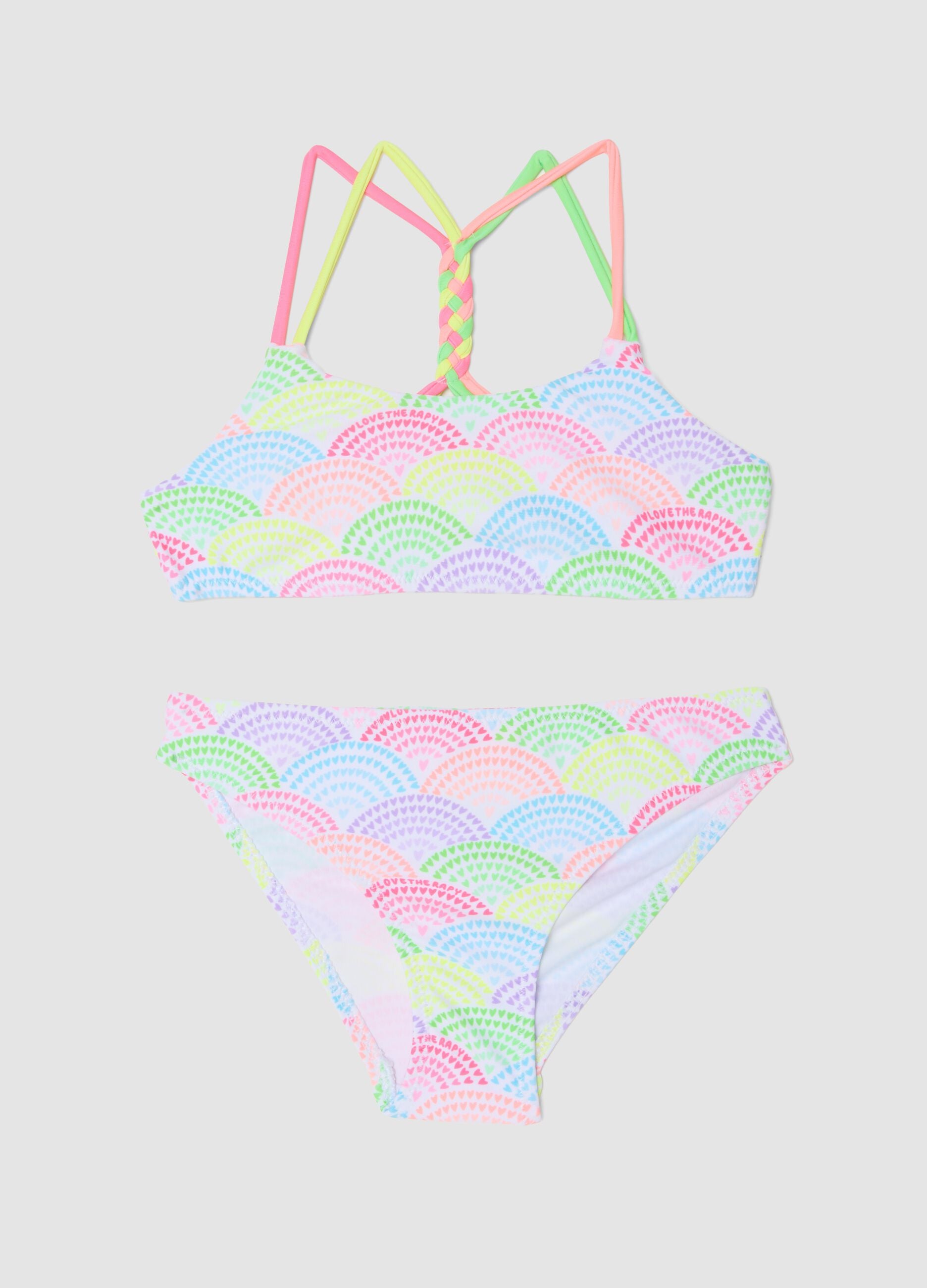 Multicolour Stretch Fabric Bikini