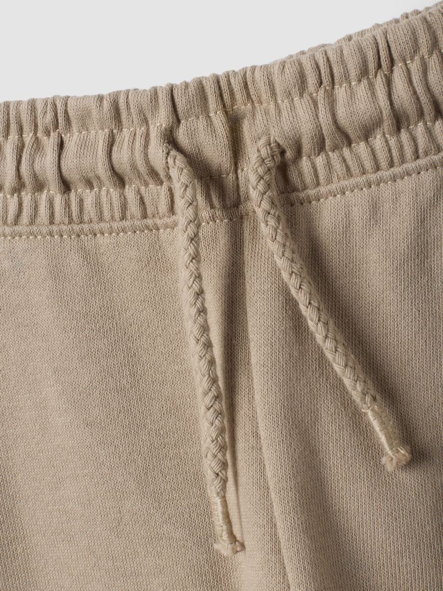 Pantaloni jogger beige in puro cotone con stampa cagnolino per bimbo_2
