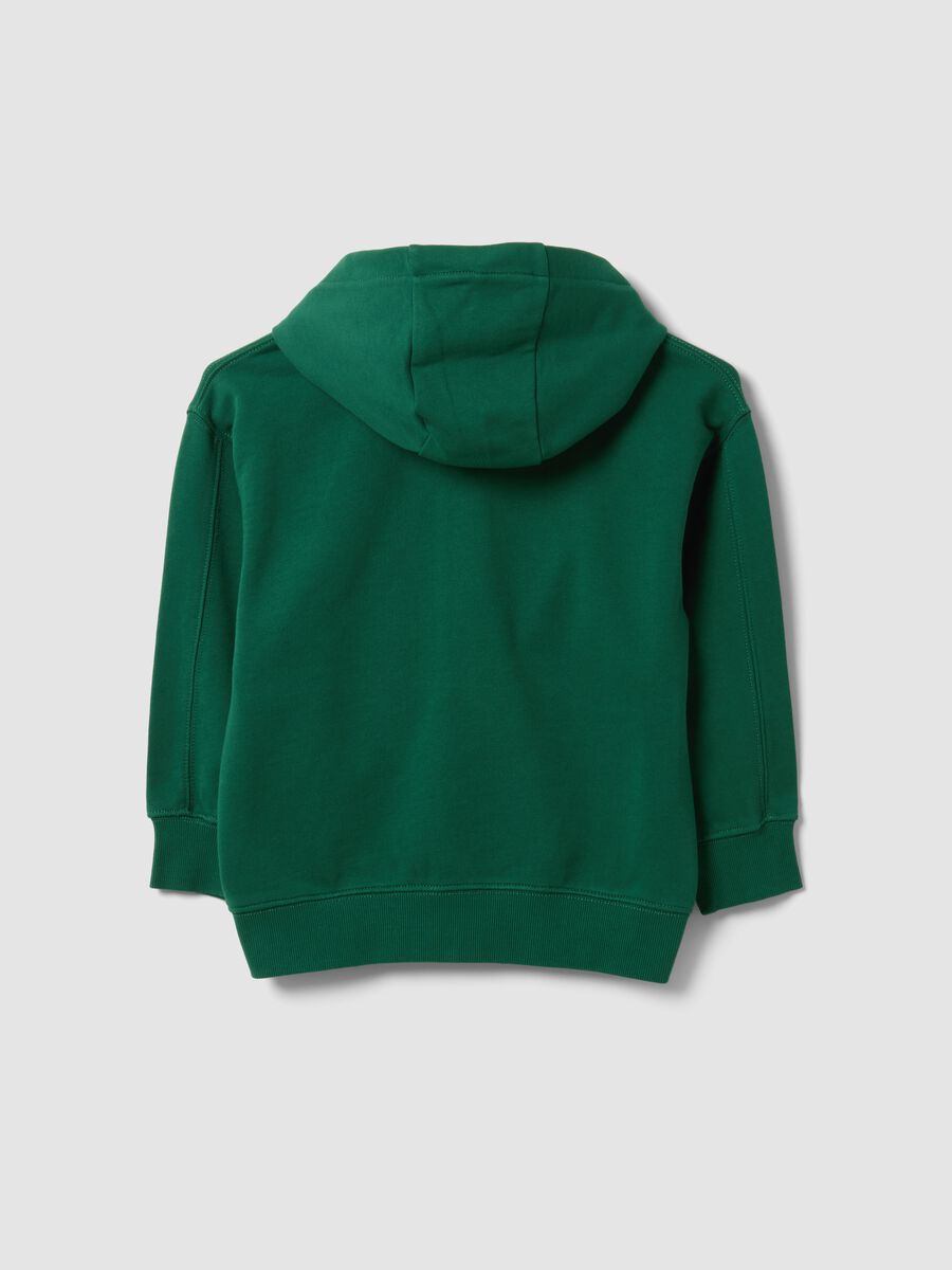 Green pure cotton hoodie, regular fit, for boys_5