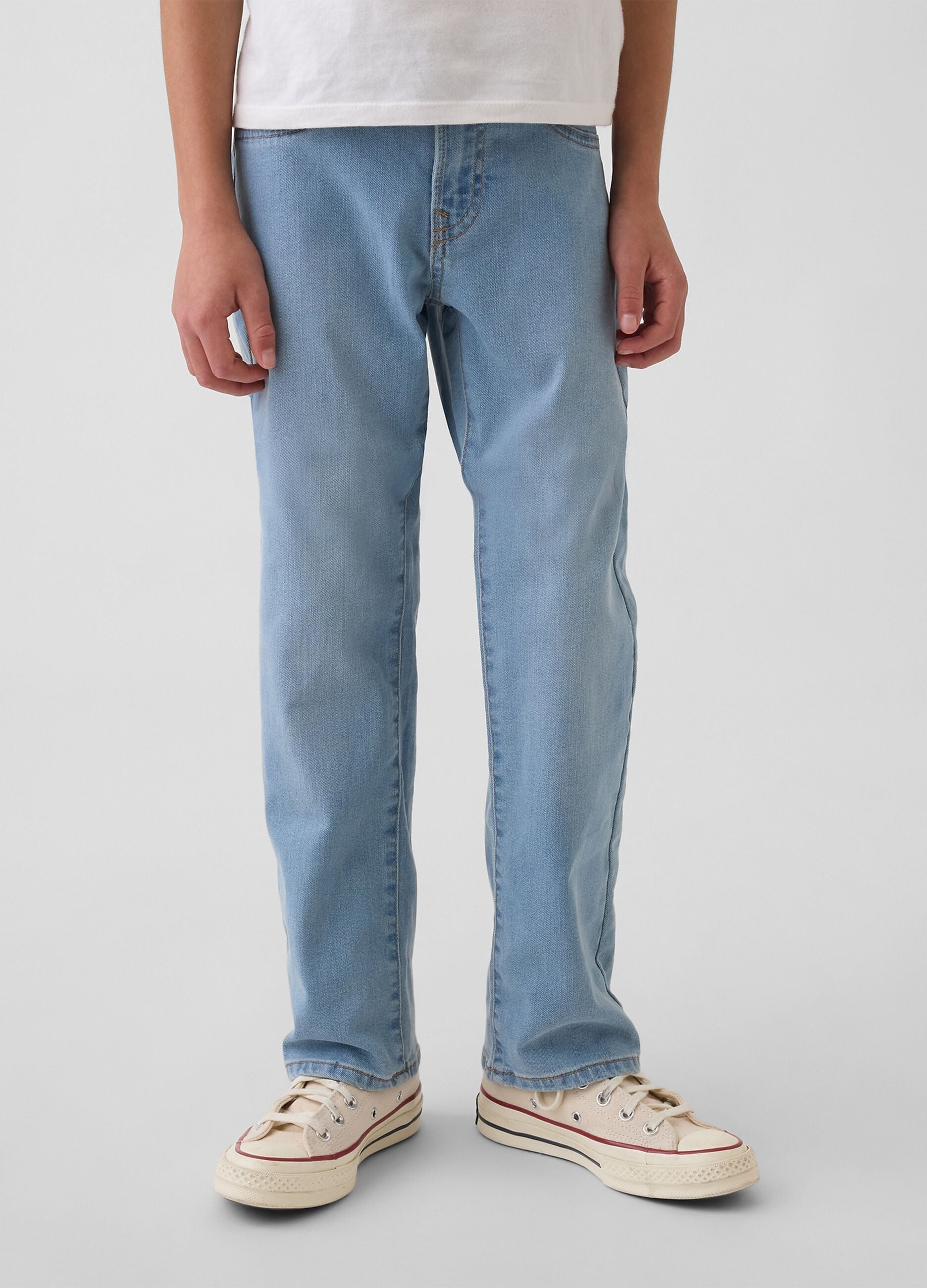 Children's regular fit blue denim stretch cotton trousers