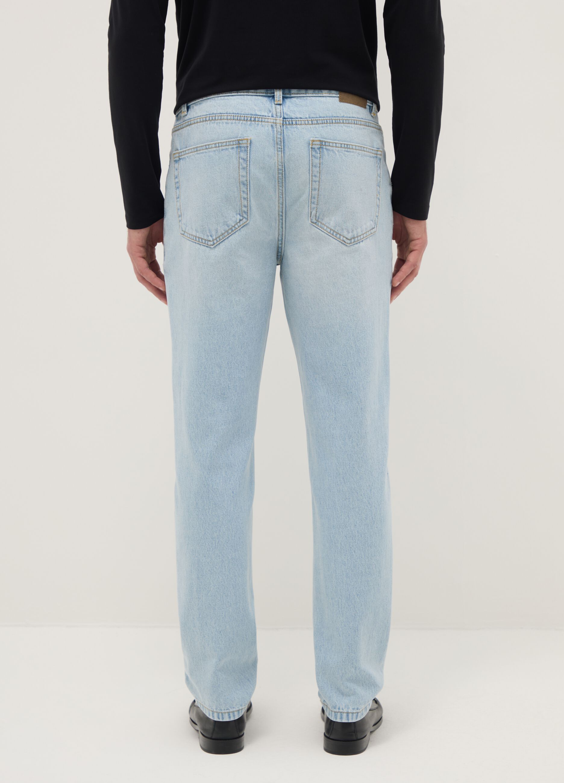 Regular fit blue jeans in pure cotton