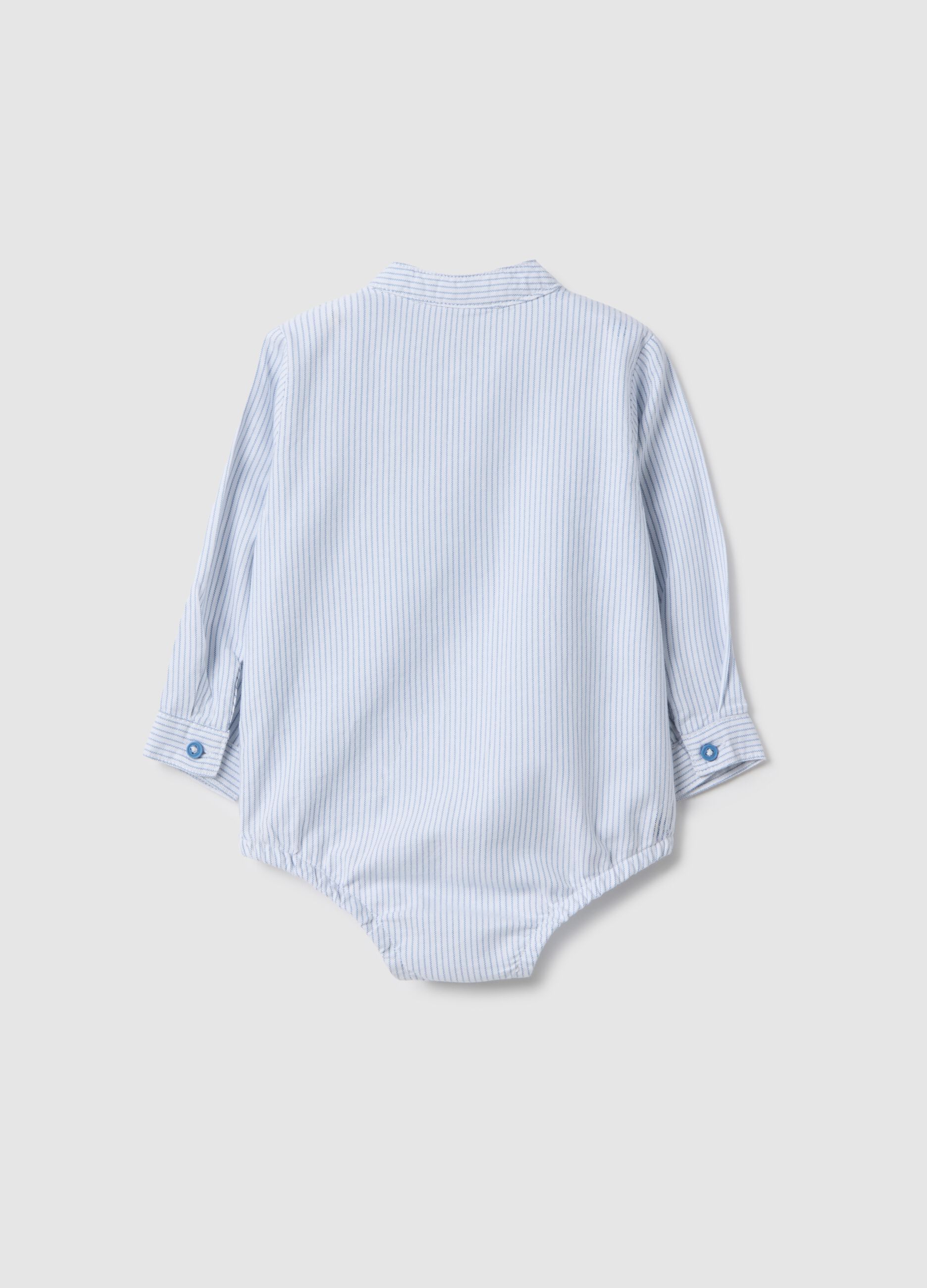 Baby blue cotton striped bodysuit regular fit