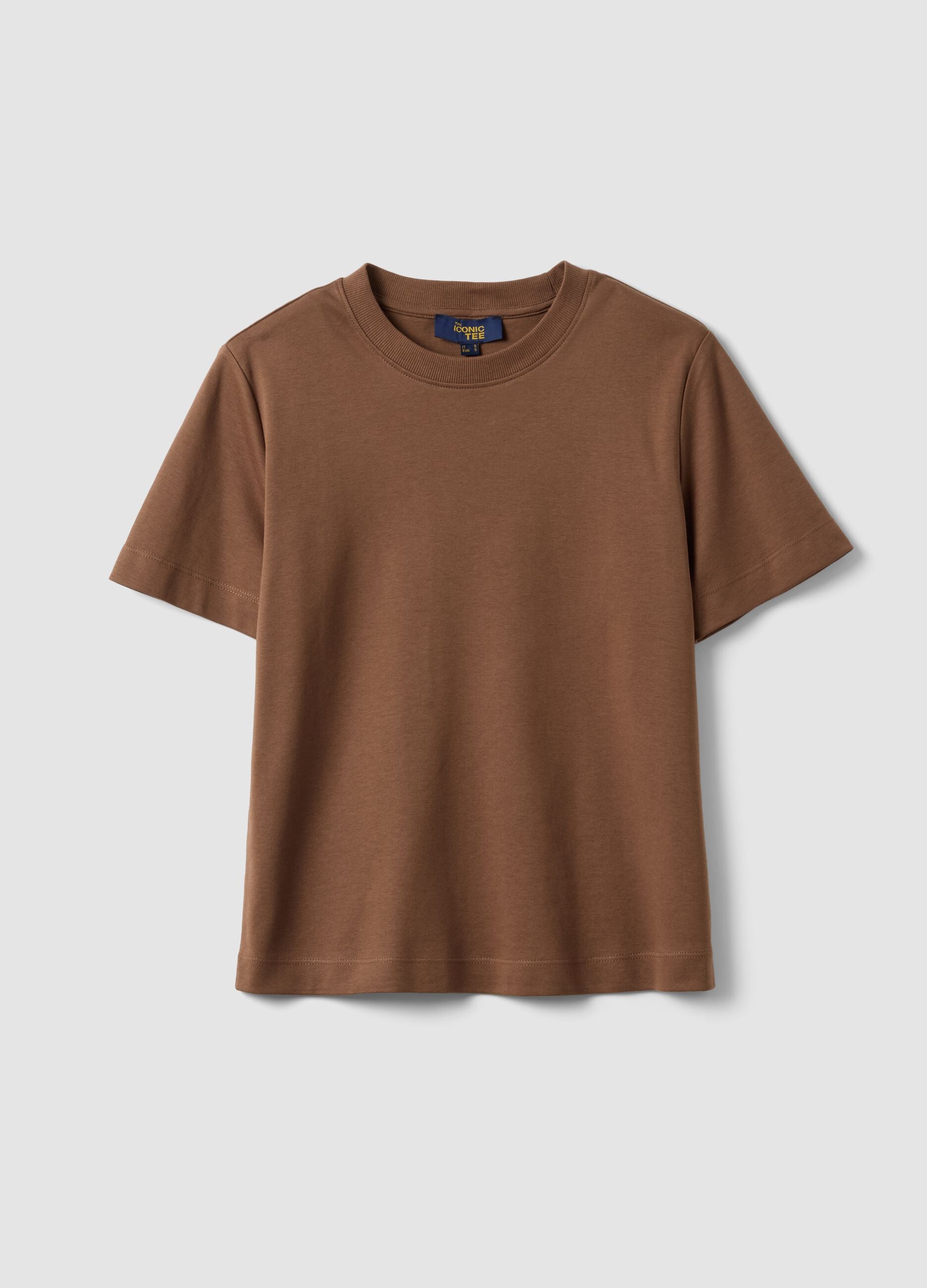Brown pure cotton relaxed fit t-shirt